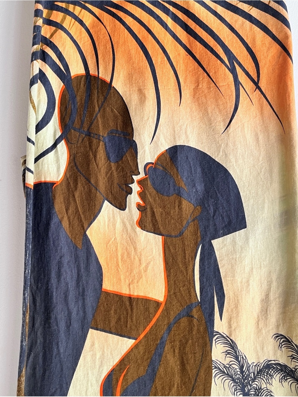 Vintage Y2K Custo Barcelona Graphic Print Wrap Scarf Sarong Beach Cover-Up